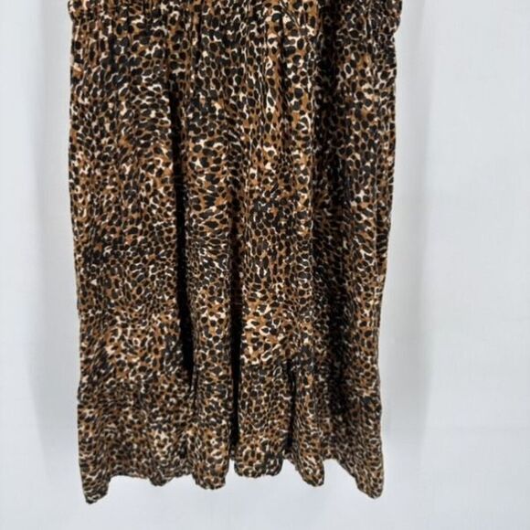 Old Navy Waist-Defined Ruffle-Trim Mini Dress Leopard Print Size Large - Picture 12 of 16